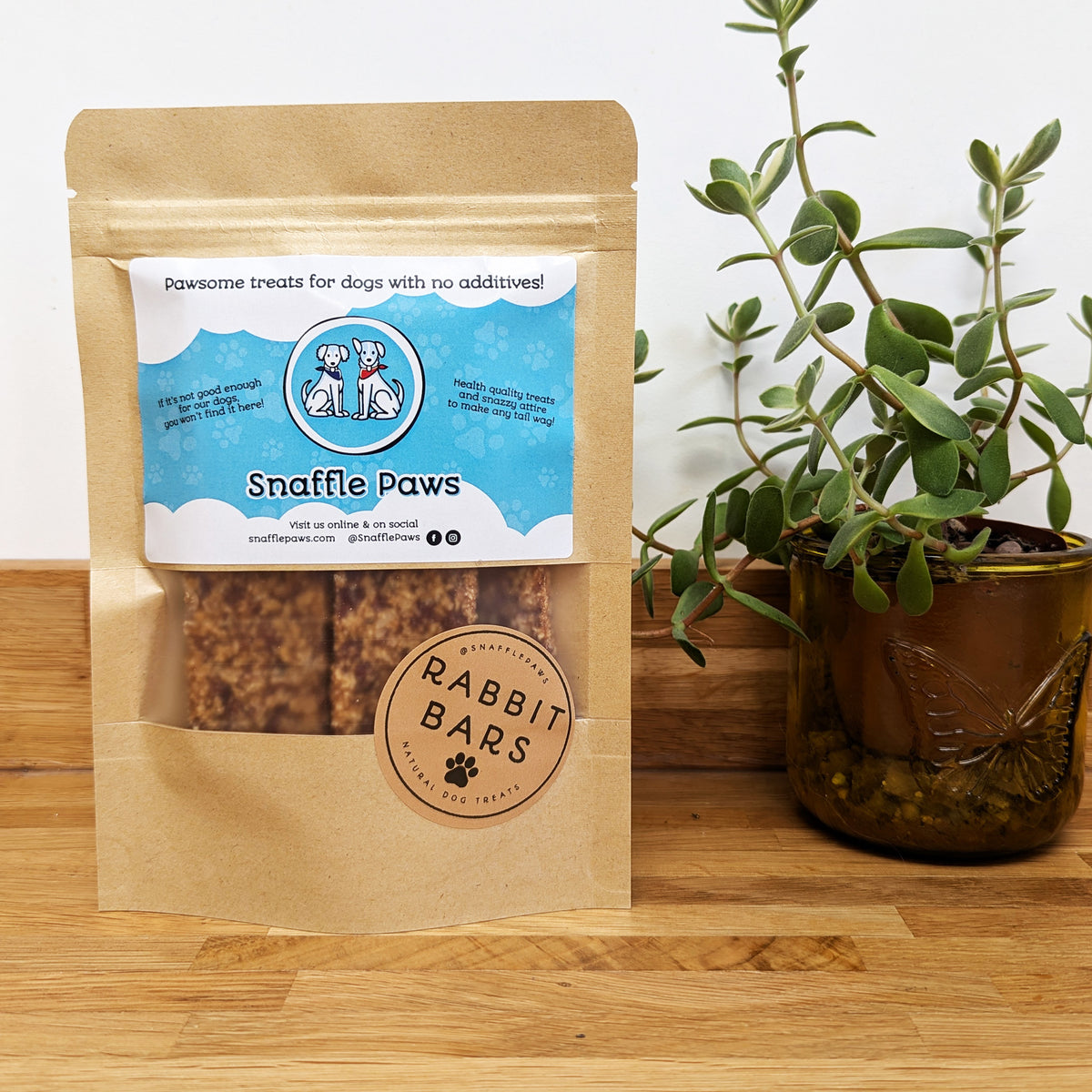 Snaffle Paws 100% Rabbit Bars - Pack of 5 | Natural Dog Treats