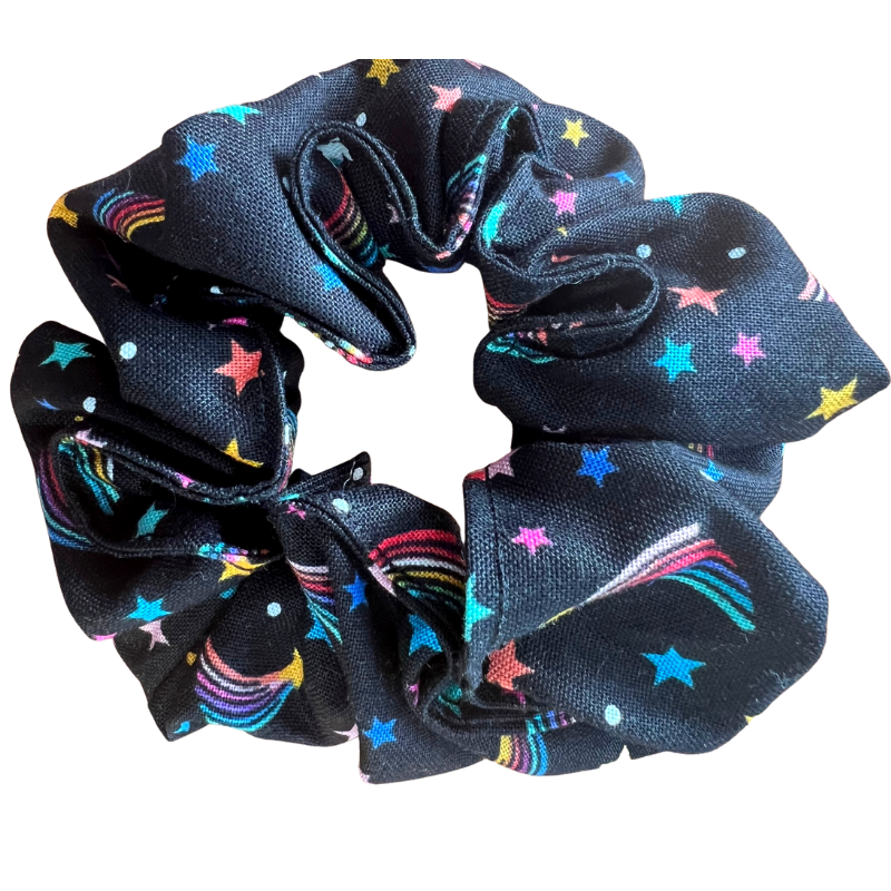 Black Shooting Stars Scrunchie