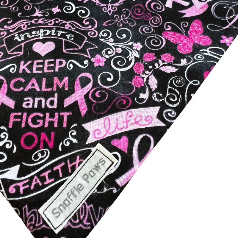 Breast cancer charity dog bandana