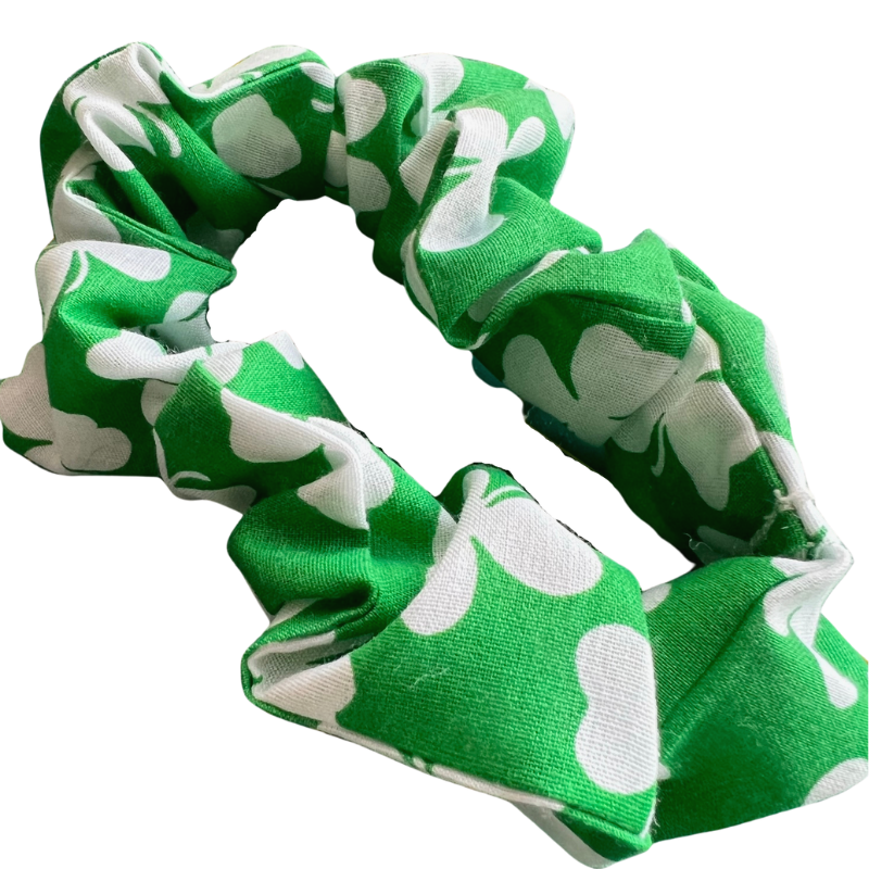 White shamrock scrunchie