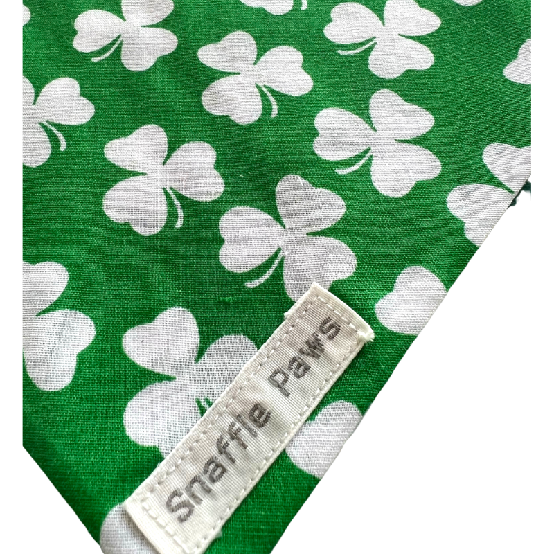 White shamrock dog bandana