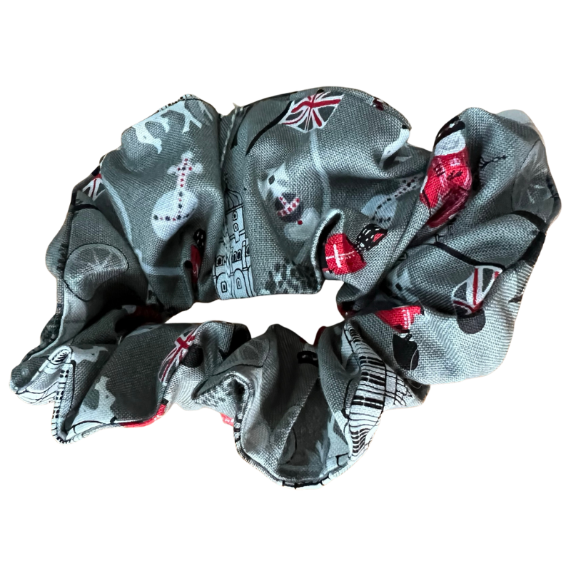 Grey & Red London Jubilee Scrunchie