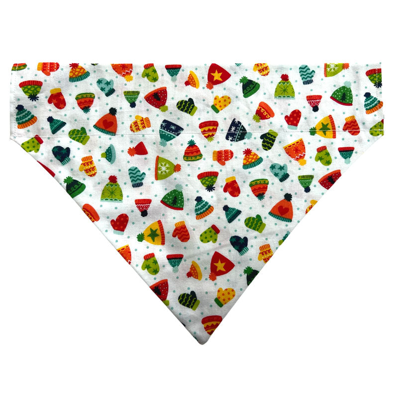 Mulitcoloured-hats-and-glove dog bandana