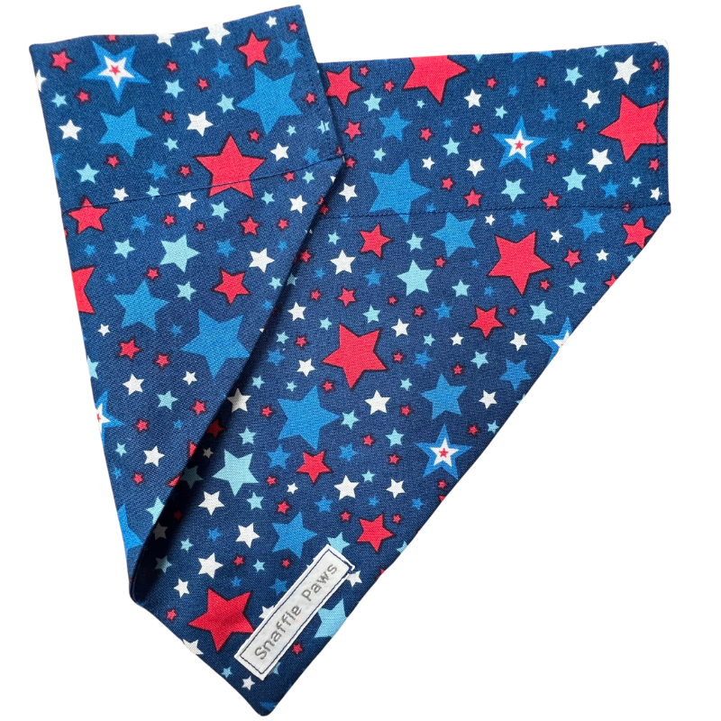 Red White and Blue Stars dog bandana