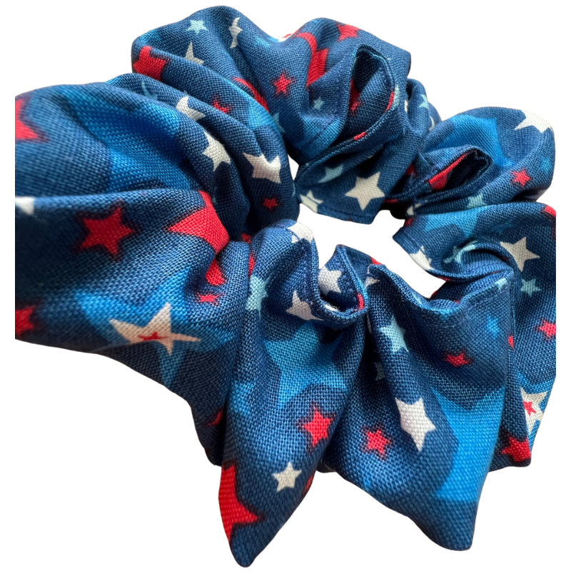 Red white and Blue Stars scrunchie