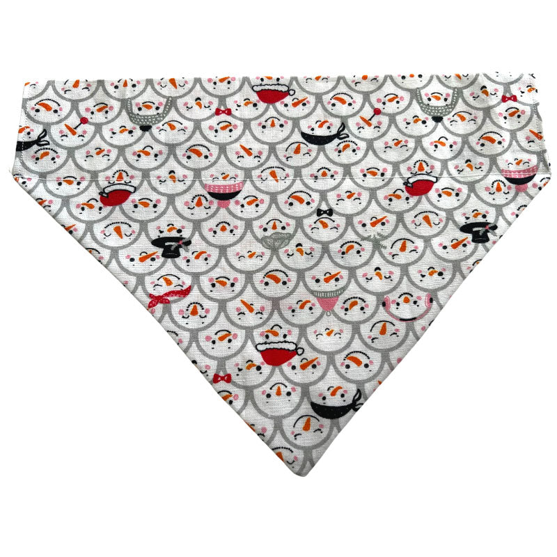 Smiling snowmen dog bandana