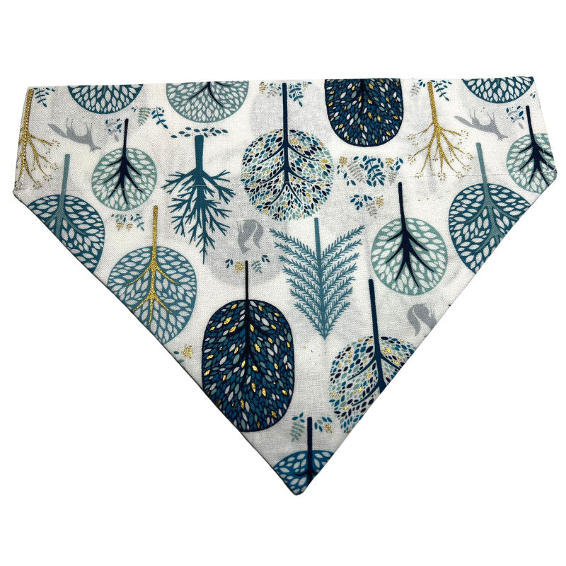 Winter blue trees dog bandana