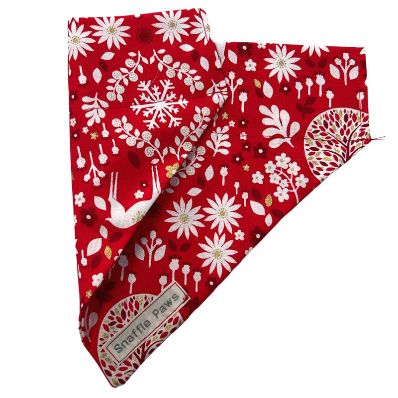 Winter red stag dog bandana