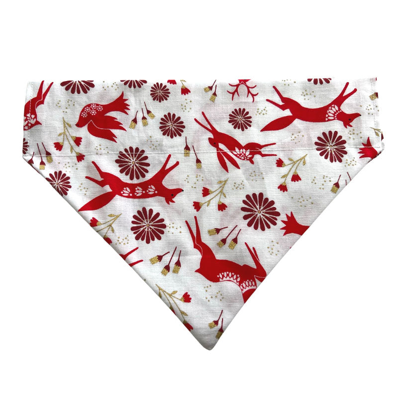 winter red animals dog bandana