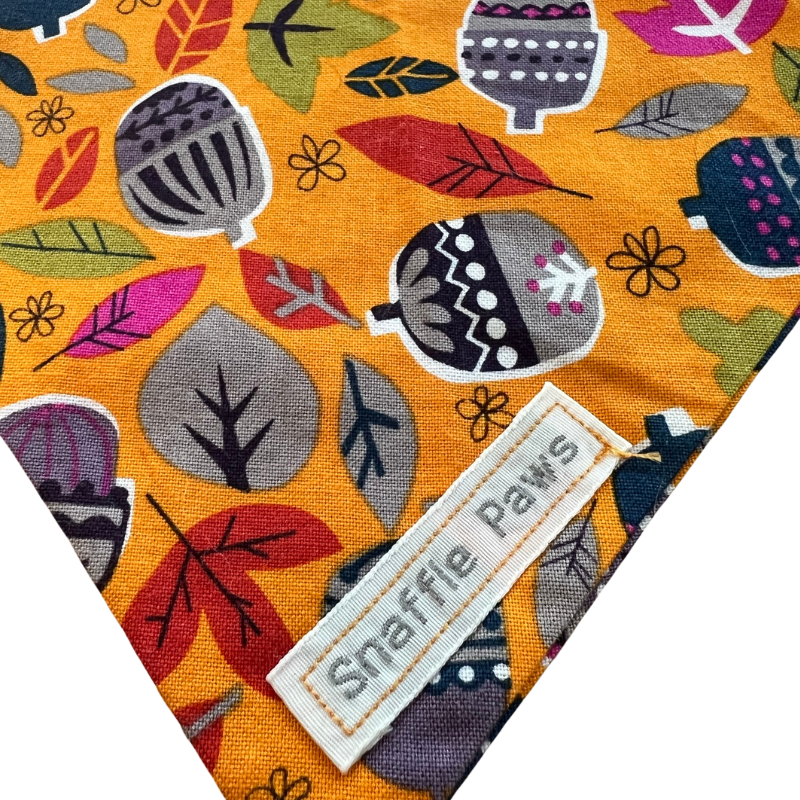 Autumn Acorns dog bandana