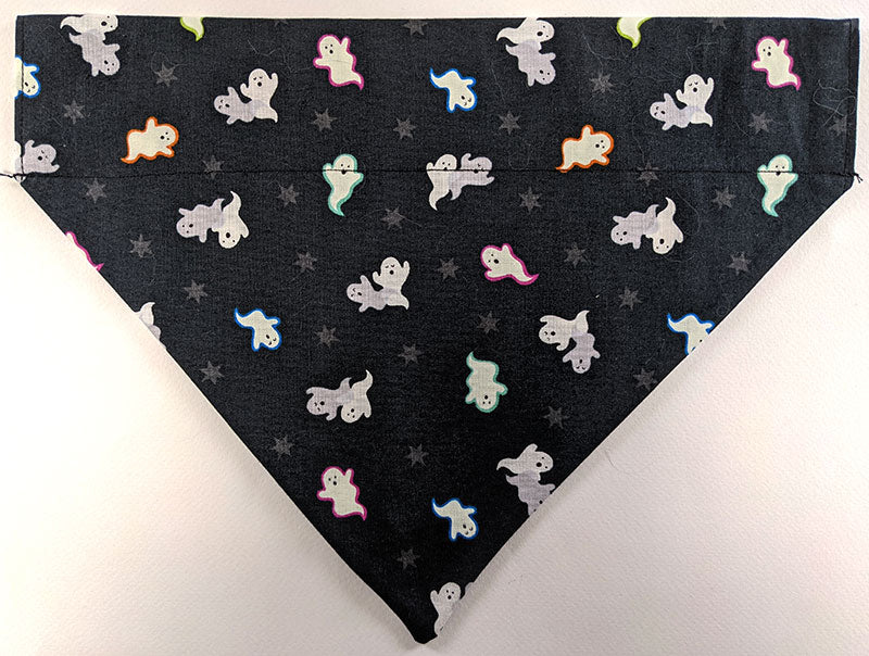 funky glow in dark multi coloured ghost dog bandana back