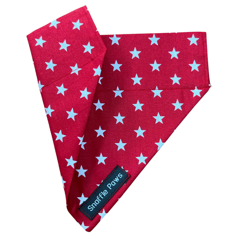 Red and White Star dog bandana