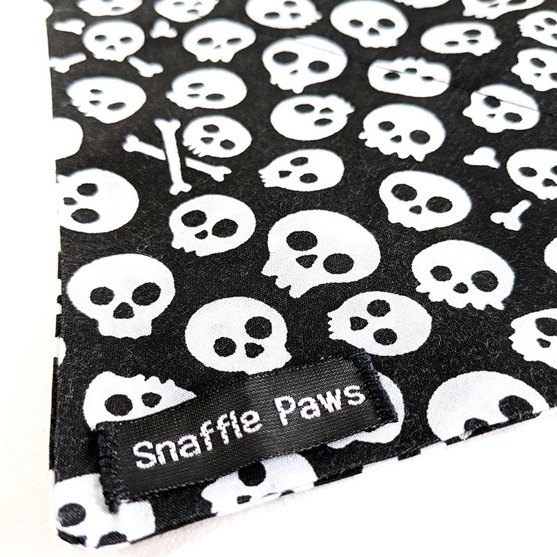 White skulls halloween dog bandana