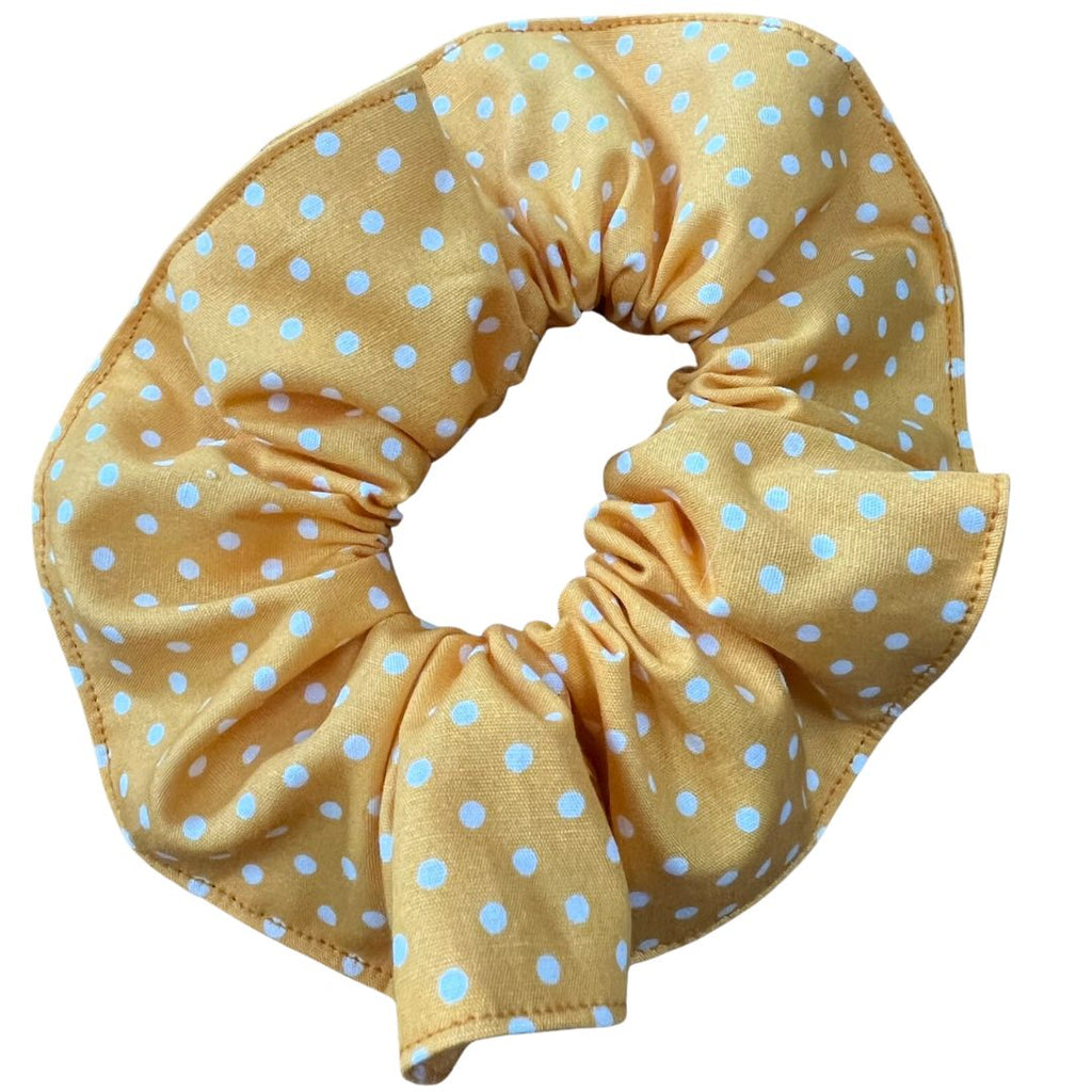 Yellow polka dot scrunchie